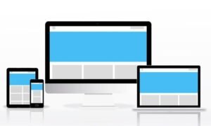 A responsive web design across multiple devices.