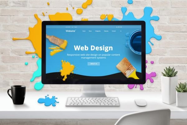 Web design presentation of layout, graphics, fonts, colors