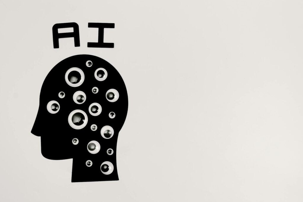 AI on top of the head with simple web design