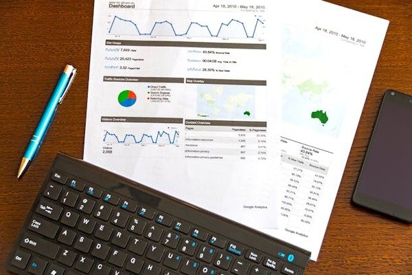 documents of marketing data on table