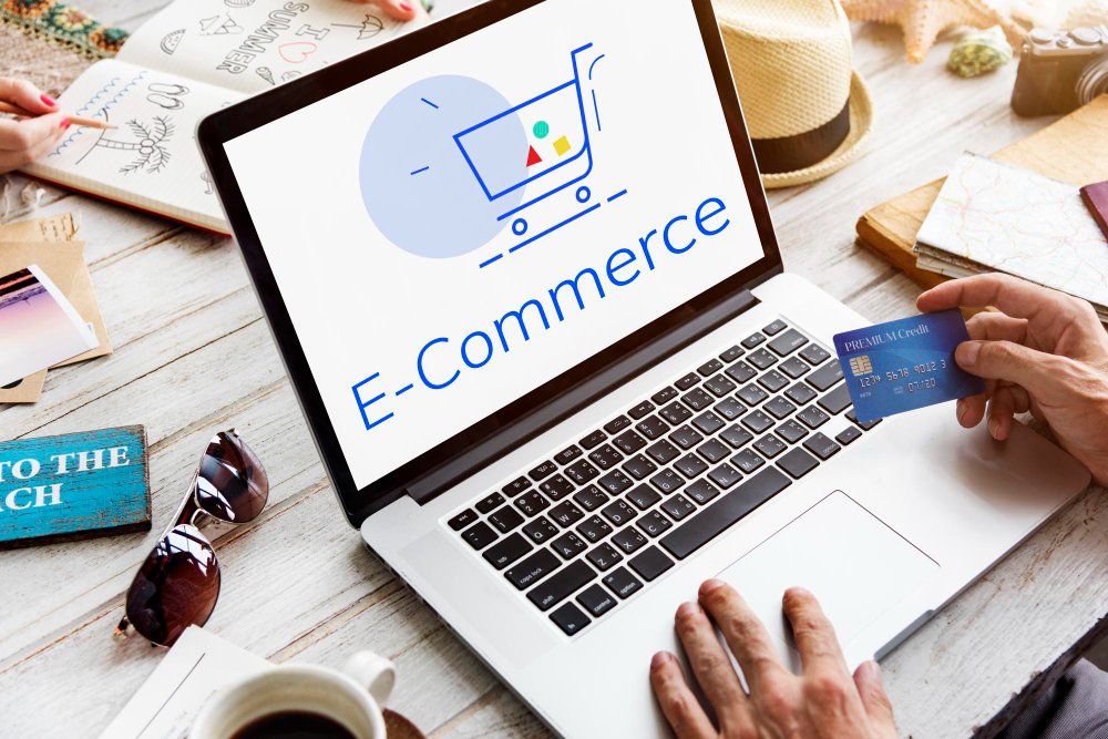 A person logging into her e-commerce business