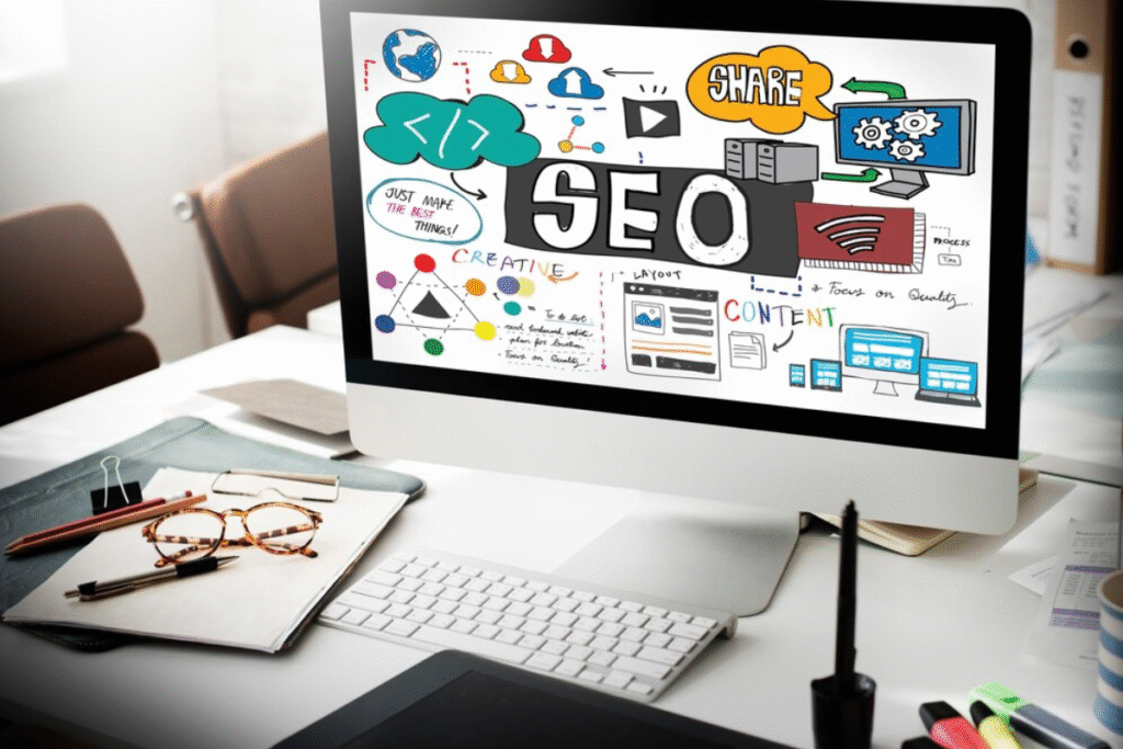 Desktop screen showing an SEO strategy