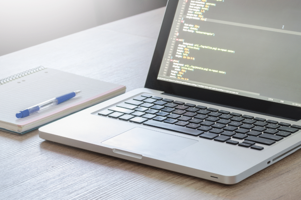Open laptop displaying Google Ads Scripting
