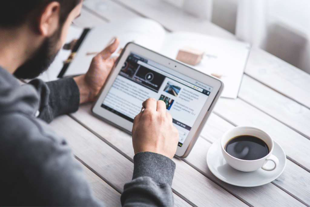 Man researching on how to set up and use Google Ads Scripts