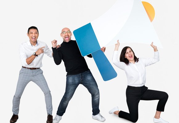 A happy business owners doing Google Ads