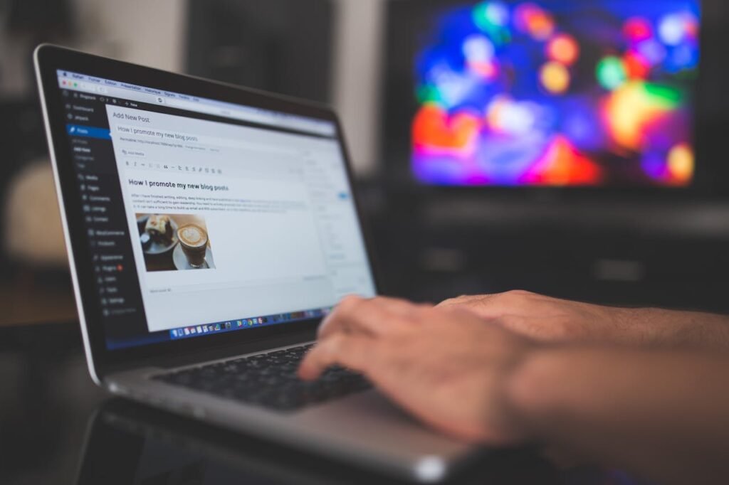 A person updating content in WordPress