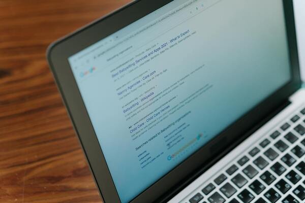 Top search results for child care services on Google