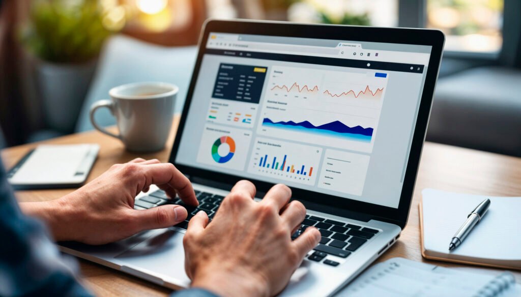a person using a laptop for technical optimization