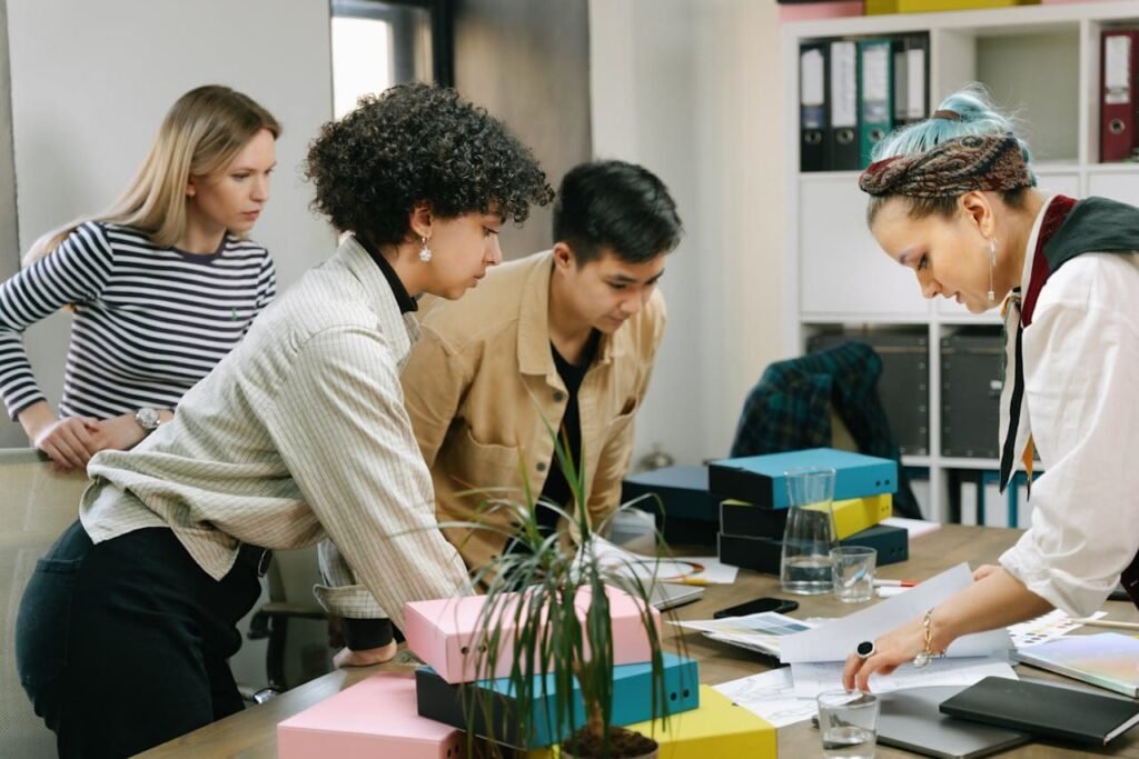 team working together for a project