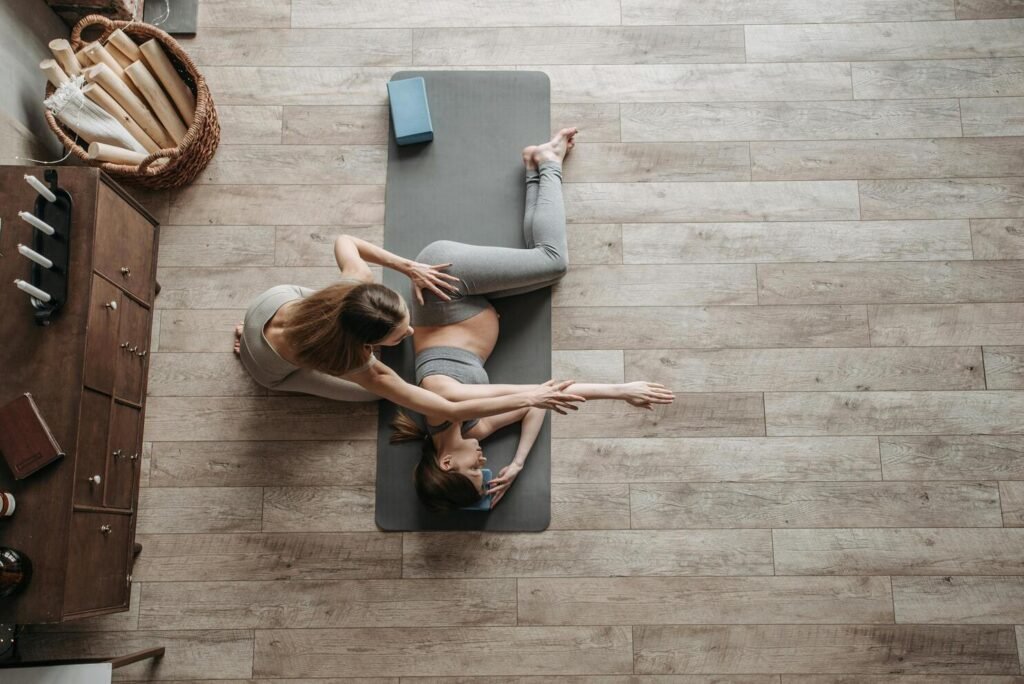 health and wellness seo business doing yoga