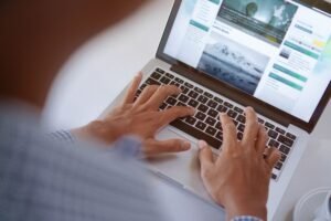 Man inserting hidden text into website