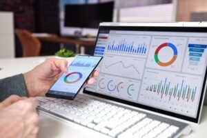 Man checking website ranking performance online