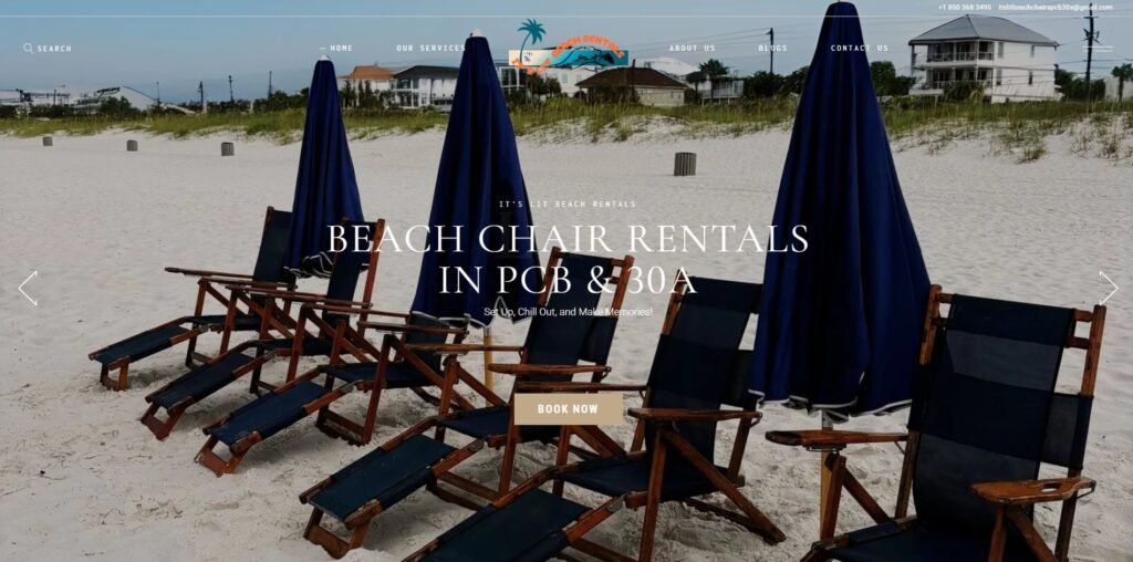 beachchairentals desktop view