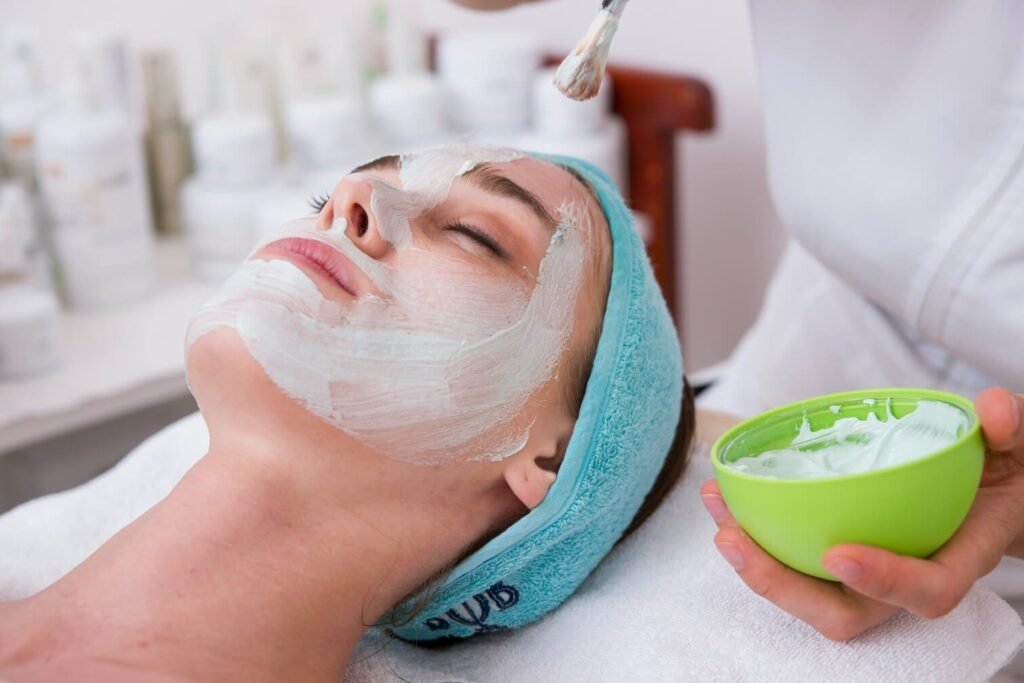 For Beauty Las Vegas 1 a woman having a skincare session