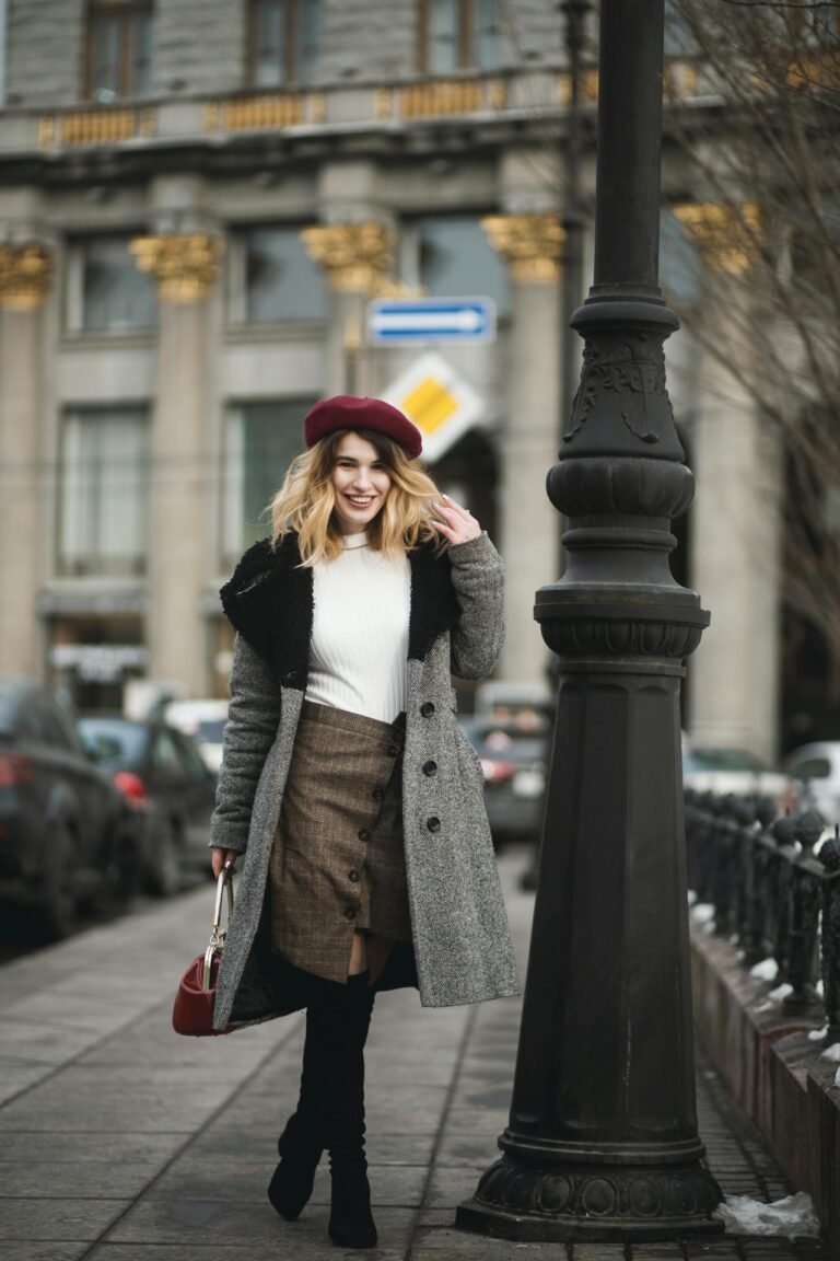 A woman following fashion trends