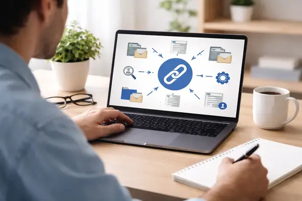 What Is Backlinking And Why Is Backlinking Important For SEO? 1 Man working at desk on laptop