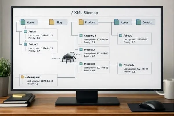 XML sitemap structure and purpose.