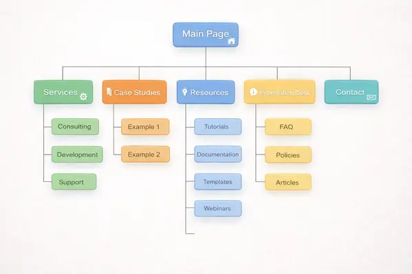 What's A Sitemap & Why Do You Need One? 2 Website sitemap flowchart design