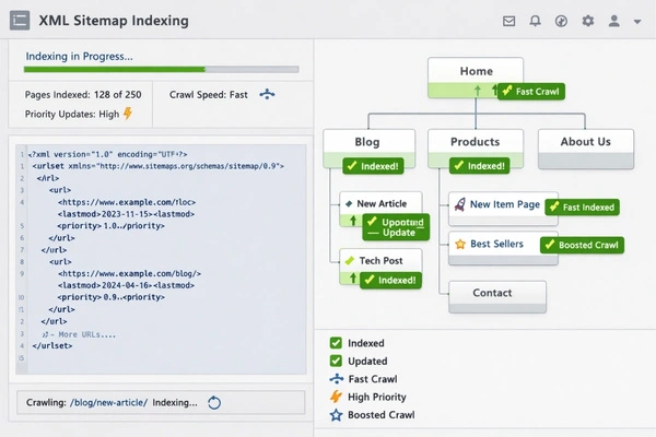 XML sitemap SEO advantages overview.