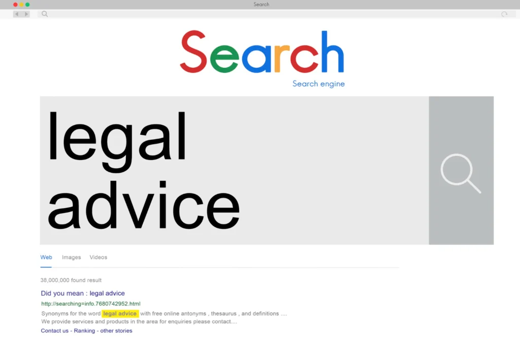 Searching legal advice in google
