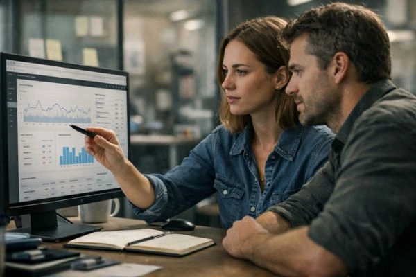 4. Team evaluating search metrics and user intent