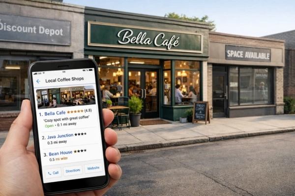 Local business ranking above nearby competitors.