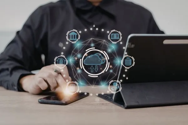 Man using AI tools for SEO