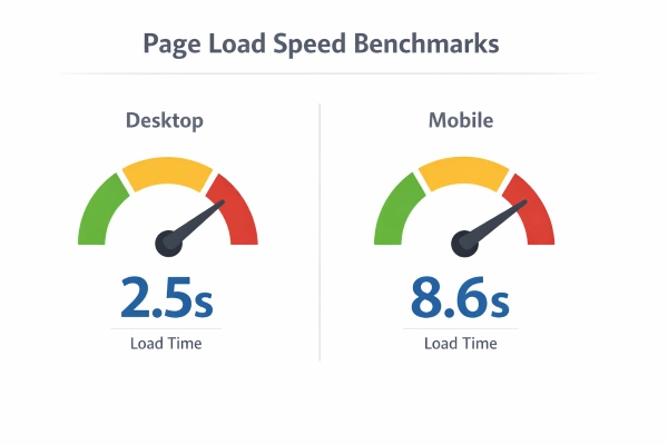 Page speed benchmarks for desktop and mobile SEO