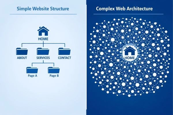 Traditional SEO vs enterprise SEO site architecture comparison