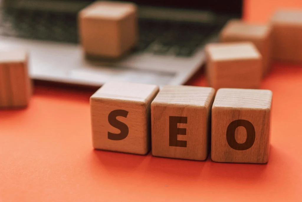 Photo of blocks spelling SEO