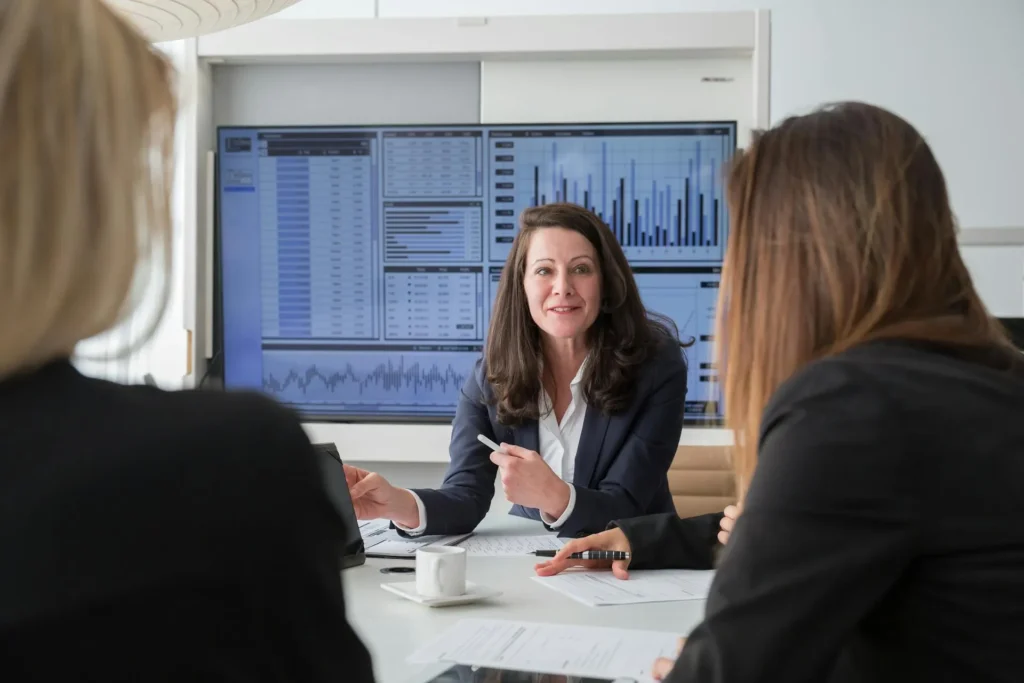 Woman presenting e-commerce SEO strategy