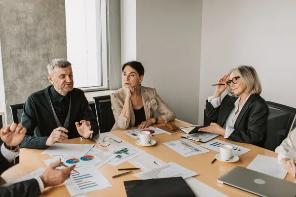 Group of SEO professionals discussing