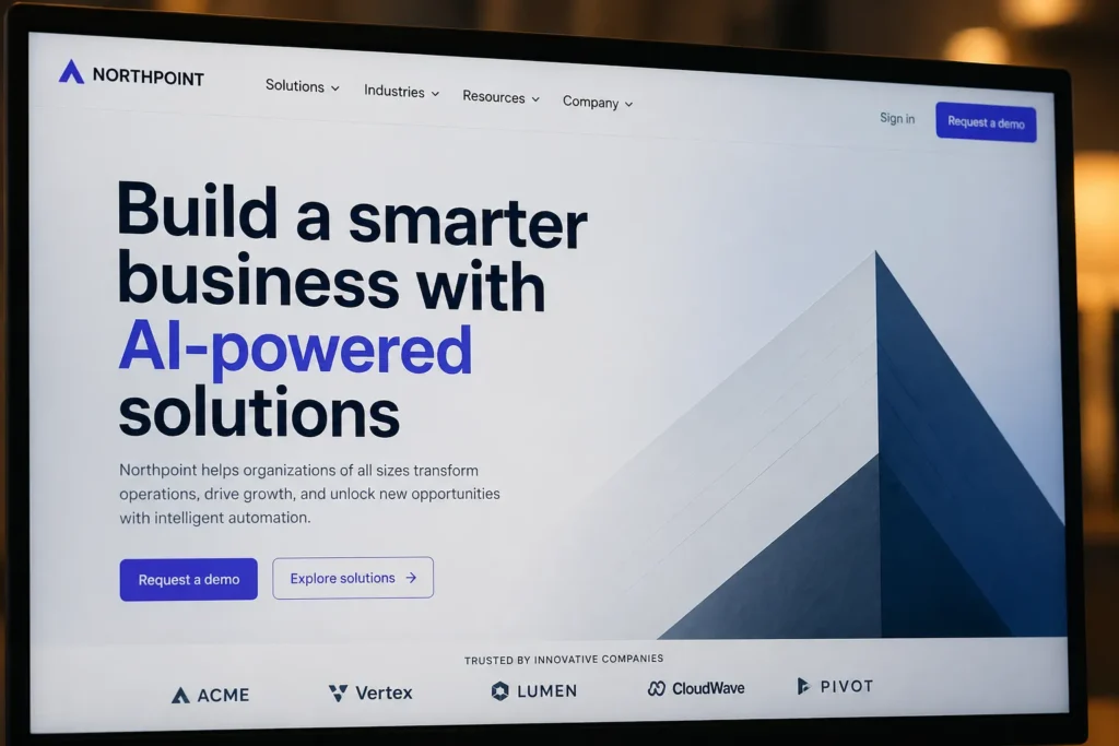 Web page header demonstrating visual and content hierarchy working together
