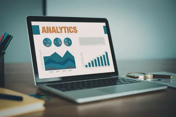 Laptop showing website analytics
