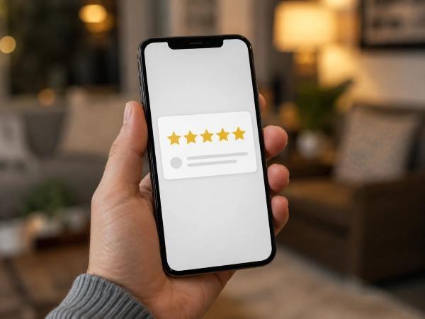 How To Get Remodeling Leads From Google In 2026 2 Five-star Google review for a remodeler shown on a phone