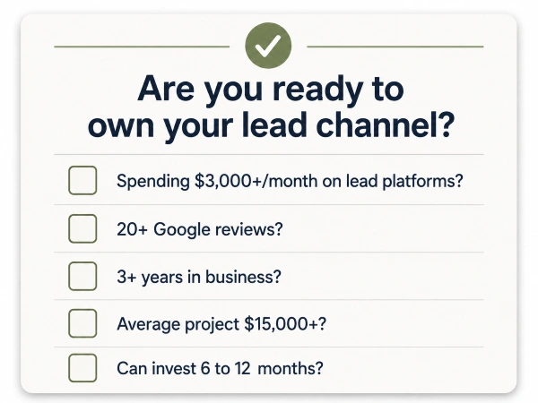 Local Services Ads Vs Google Ads For Remodelers (2026) 6 Checklist for remodelers choosing LSAs, Google Ads, or SEO