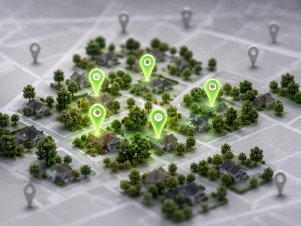 How Remodeling Companies Rank Higher On Google in 2026 7 Local map with clustered ranking pins across a remodeler's service area