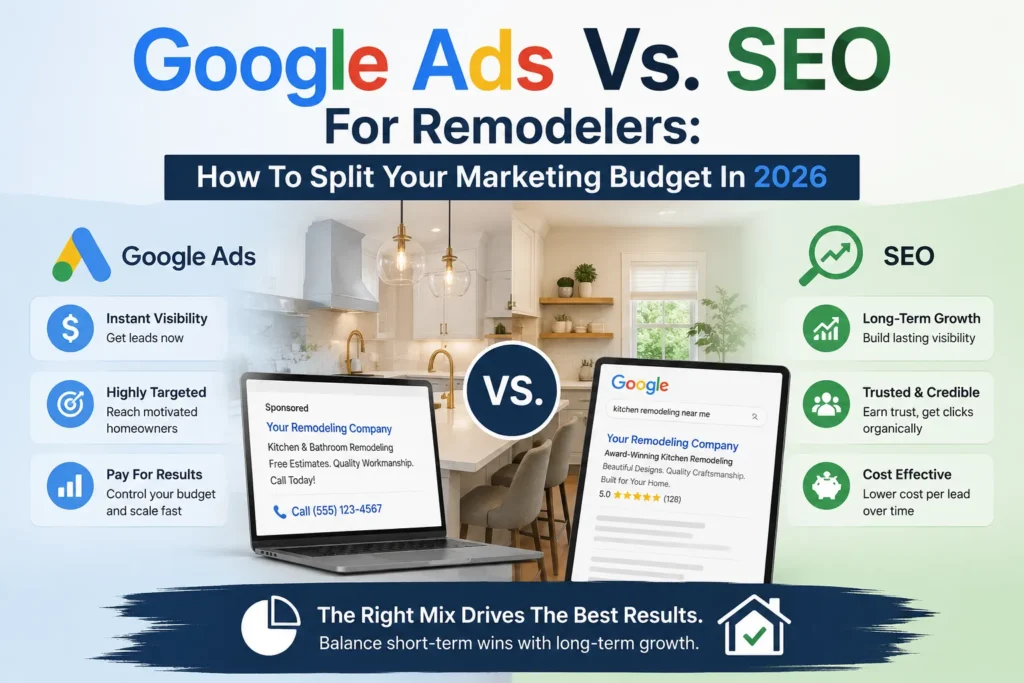 Google Ads Vs. SEO For Remodelers How To Split Your Marketing Budget In 2026