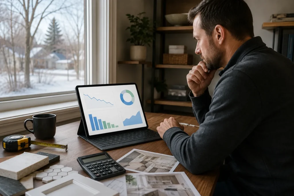 Man looking at the marketing results