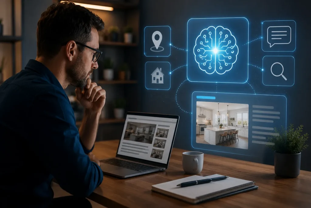 The Essential Guide To SEO For Home Builders and Remodelers 5 Man working on page content using ai