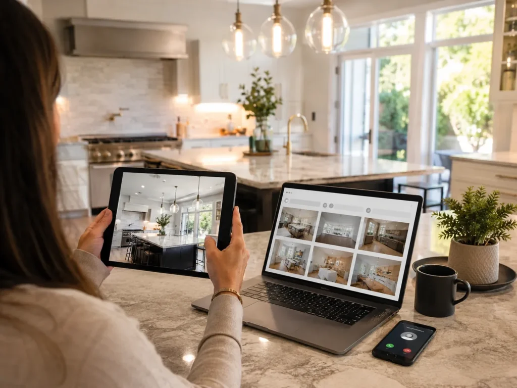 A Google Business Profile For Remodelers That Wins The Map Pack In 2026 3 a woman searching for house designs online