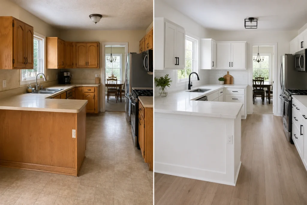 Homeowner leaving a five-star review for a remodeler