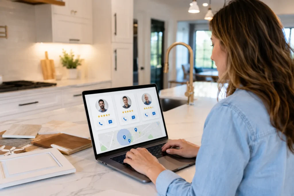 Google Local Services Ads For Remodelers: What Works In 2026 1 woman looking for a trusted home remodeler near her