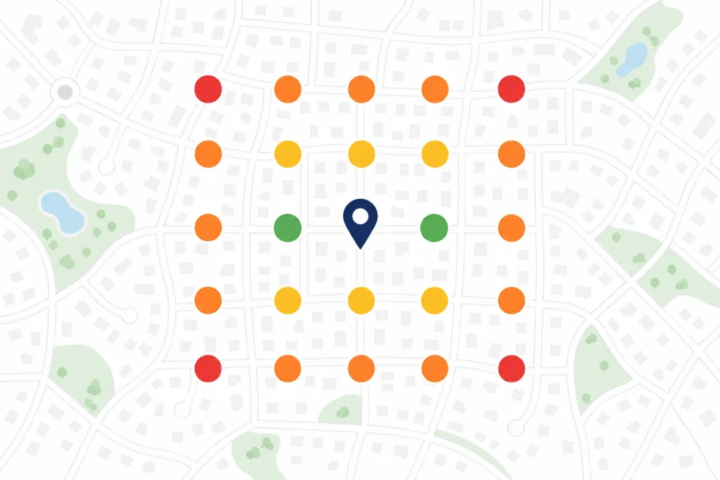 Remodeler Map Pack rank changing by zip code across a city grid