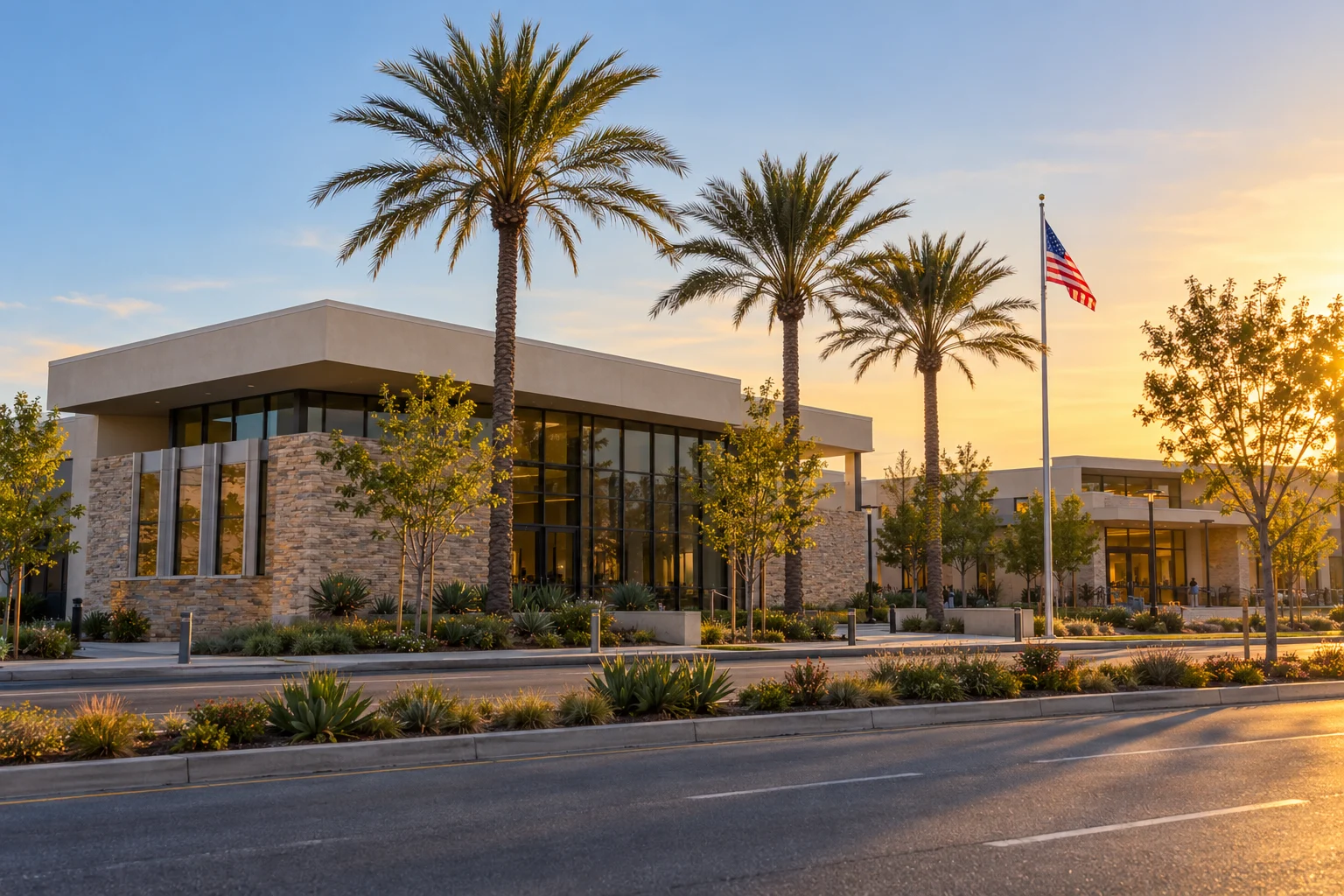 Hawaiian Gardens City Hall on Pioneer Boulevard in Hawaiian Gardens, California