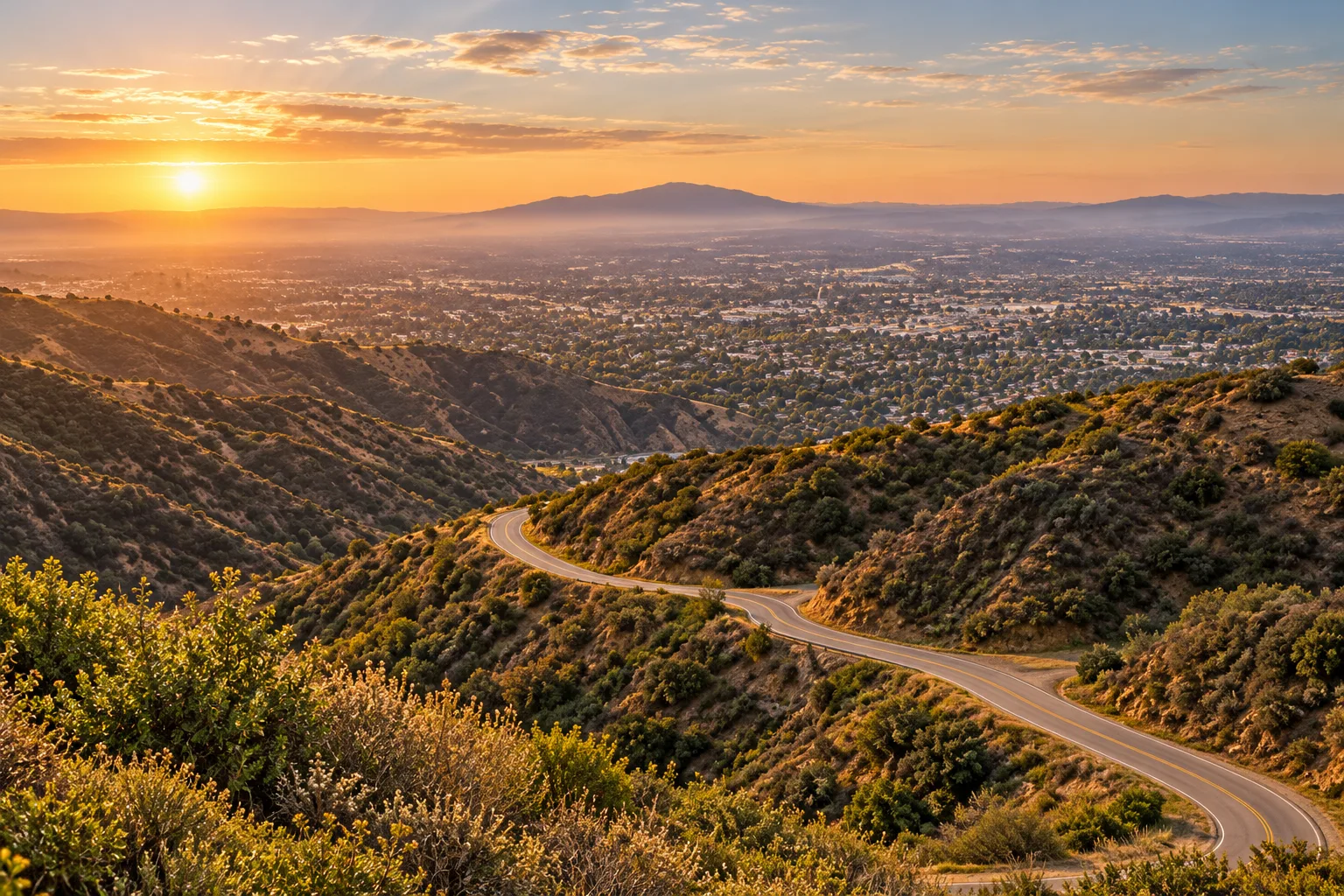 SEO Agency In Glendora, CA 2 View over Glendora and the San Gabriel Valley from Glendora Mountain Road at golden hour