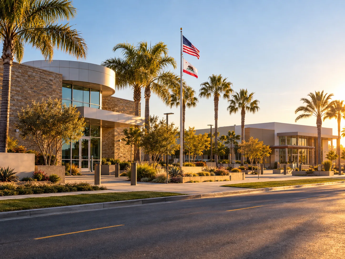 Lawndale City Hall and the Civic Center on Burin Avenue in Lawndale, California, the city our SEO agency in Lawndale, CA serves