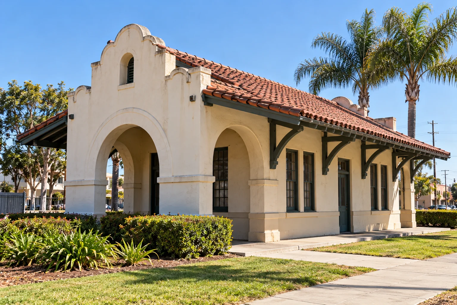 The 1917 Lynwood Pacific Electric Railway Depot on Long Beach Boulevard in Lynwood, CA