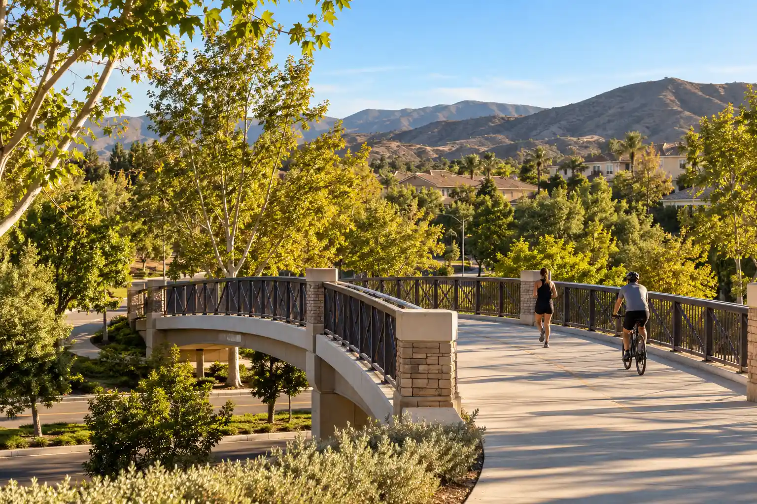 Paseo pedestrian bridge in Valencia, Santa Clarita, CA