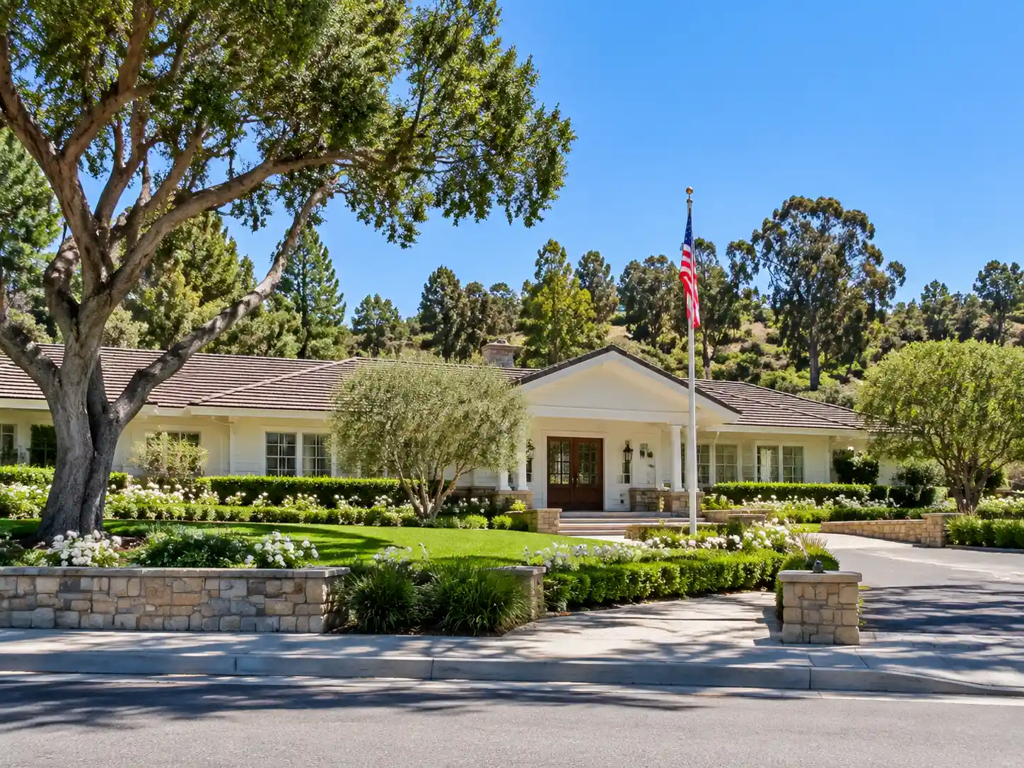 Rolling Hills City Hall at 2 Portuguese Bend Road, outside the Main Gate, Rolling Hills, CA